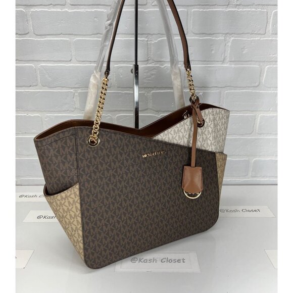 Michael Kors shoulder bag xchain tote large bag MK signature luggage multi - Picture 2 of 12